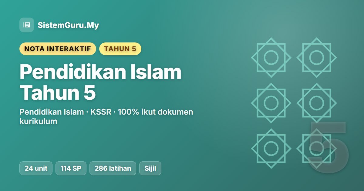 Nota Interaktif Pendidikan Islam Tahun 5