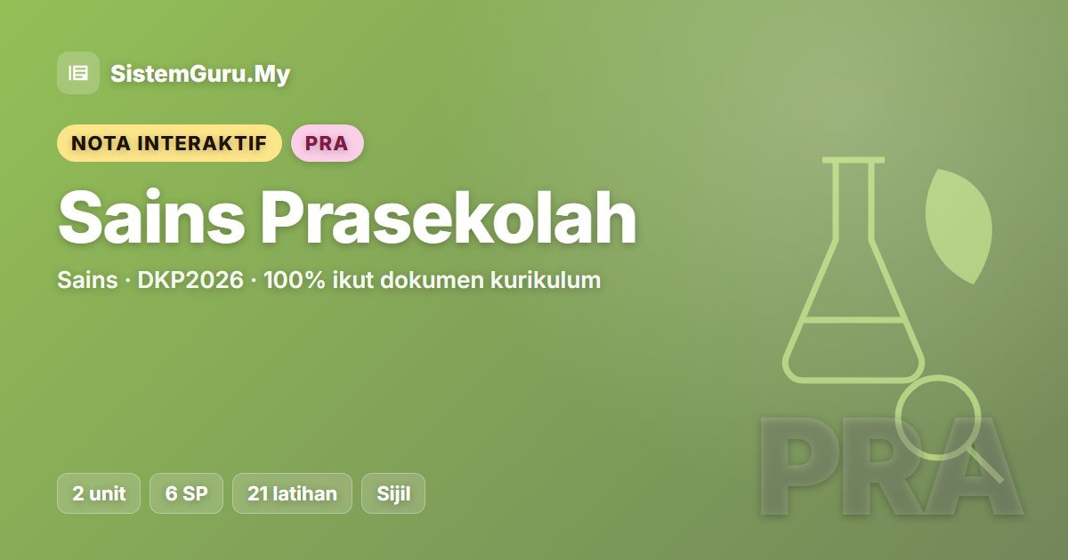 Nota Interaktif Sains Prasekolah